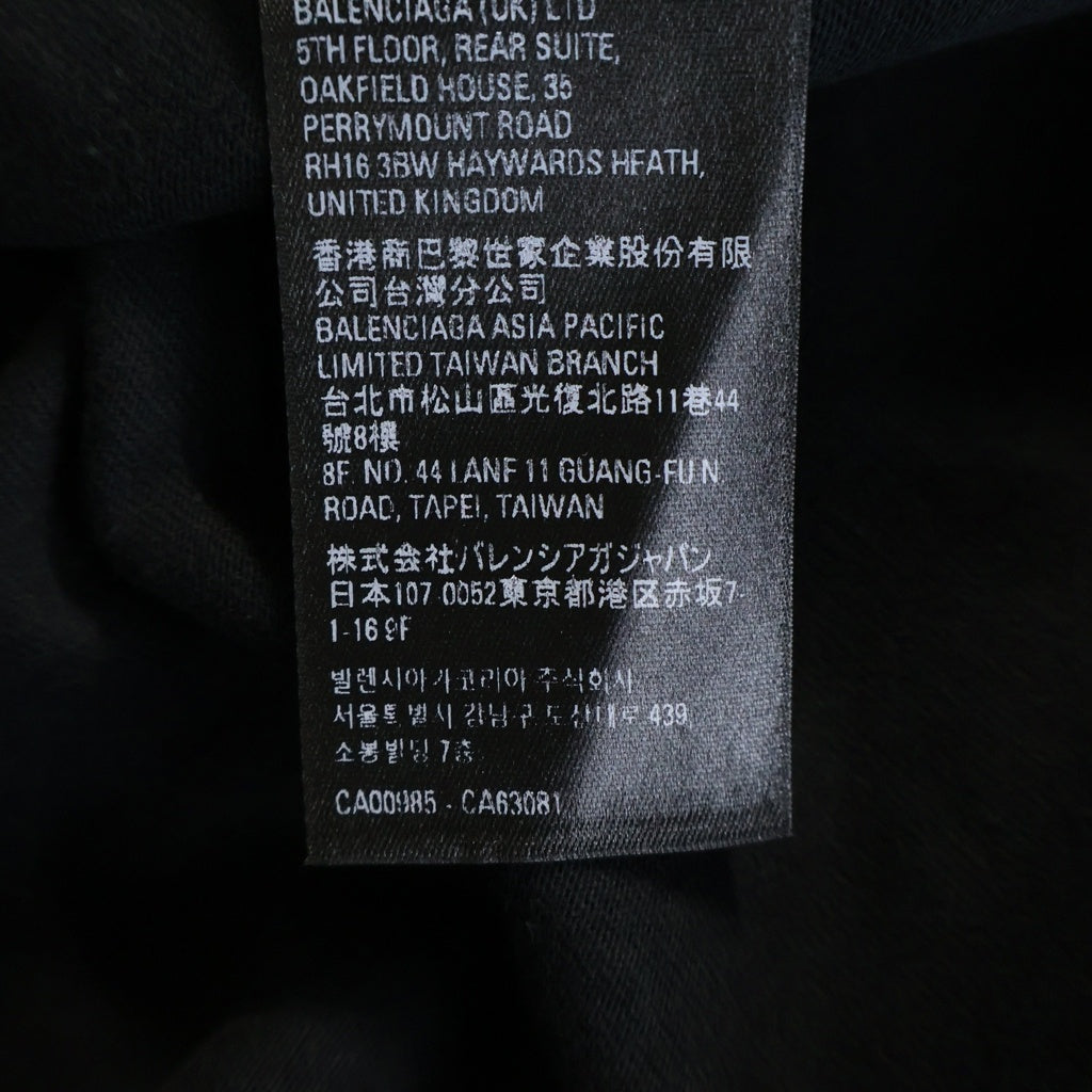 BALENCIAGA(バレンシアガ) 23SS ×adidas アディダス トレフォイル ロゴ刺繍 クルーネック 半袖Tシャツ カットソー ブラック 723976