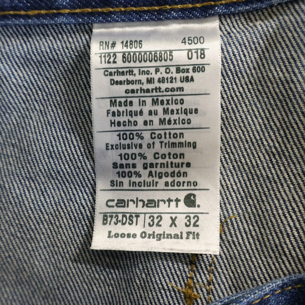 CARHARTT(カーハート) DOUBLE FRONT LOGGER DUNGAREE ダブル フロント ロガー ダンガリー ダブルニー デニム ペインターパンツ ブルー B73-DST