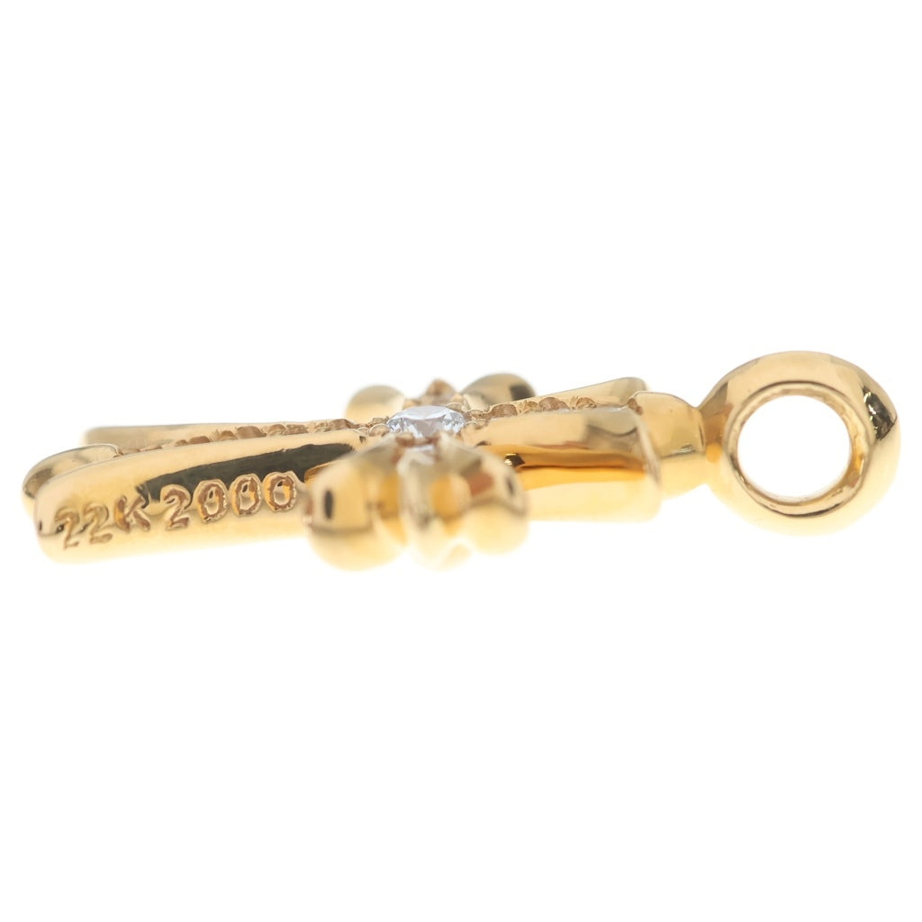 CHROME HEARTS(クロムハーツ) 22K TNY CRSF P/DIA タイニーファットクロス PAVEダイヤ ペンダントトップ ゴールド BCA033