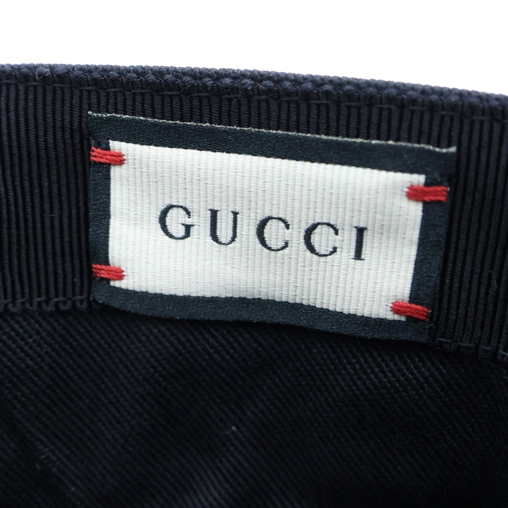 GUCCI(グッチ) エンブロイダリー ベースボールキャップ コットン ブラック 4789 48 3HD05 レディース