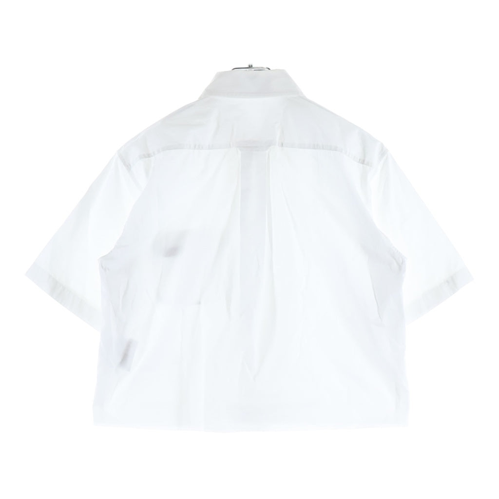 miumiu(ミュウミュウ) Poplin Short Sleeve Top コットンポプリン 半袖シャツ 胸ロゴ ホワイト MK1743 レディース
