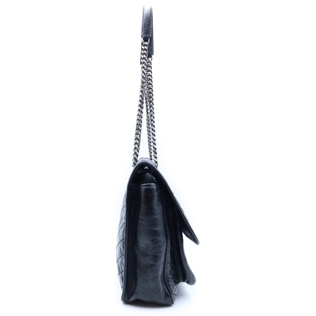 YVES SAINT LAURENT(イヴサンローラン) ニキ ミディアム ショルダーバッグ ハンドバッグ ブラック レザー 633158 レディース
