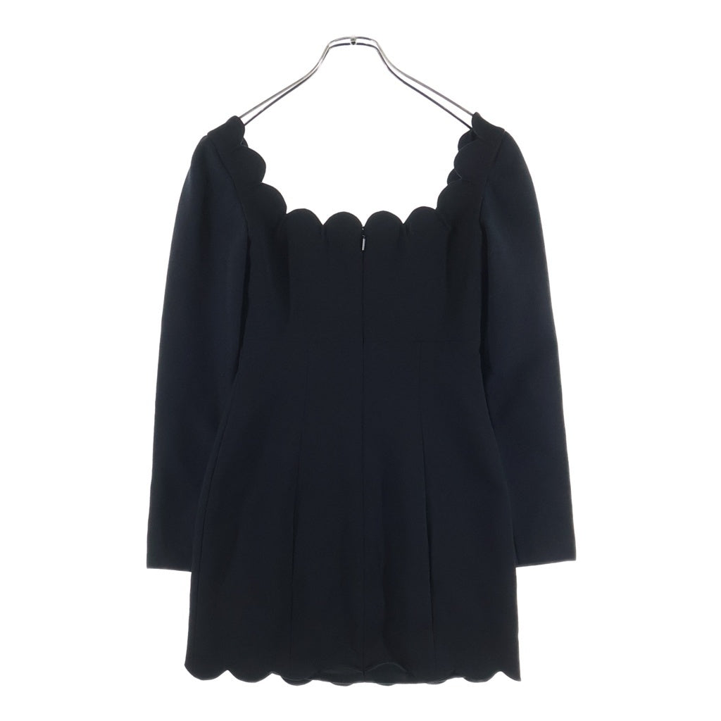 SAINT LAURENT PARIS(サンローランパリ) Cut-Out Short Dress カットアウトデザイン ショートドレス 長袖ワンピース ウール ブラック 680631 Y024K レディース