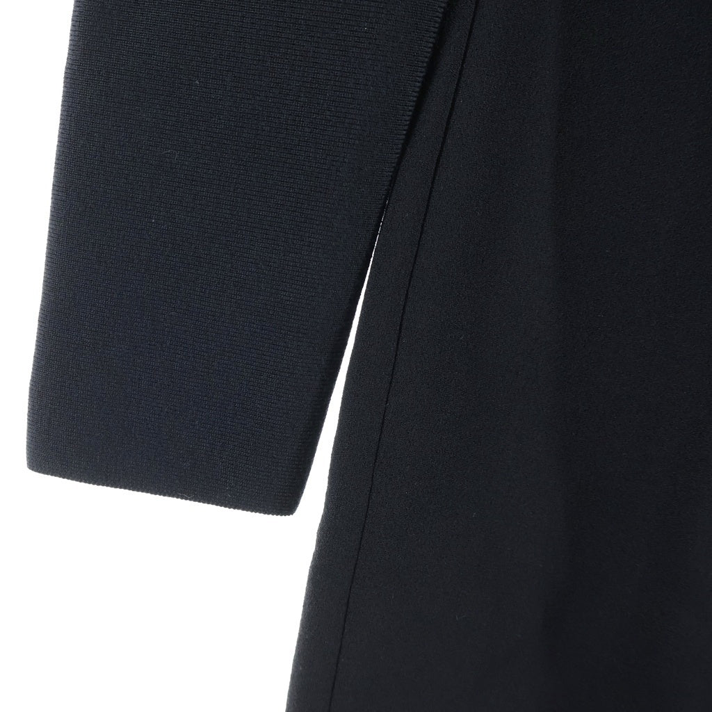 SAINT LAURENT PARIS(サンローランパリ) Cut-Out Short Dress カットアウトデザイン ショートドレス 長袖ワンピース ウール ブラック 680631 Y024K レディース
