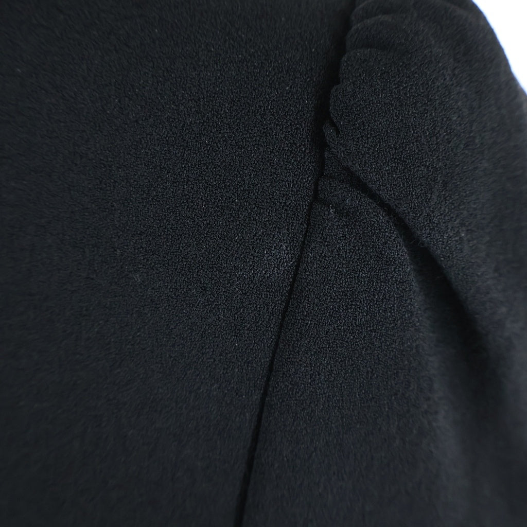 SAINT LAURENT PARIS(サンローランパリ) Deep V ミニドレス バックジップデザインひざ丈ワンピース ブラック #34 RH43 706903 Y012W 1000 レディース