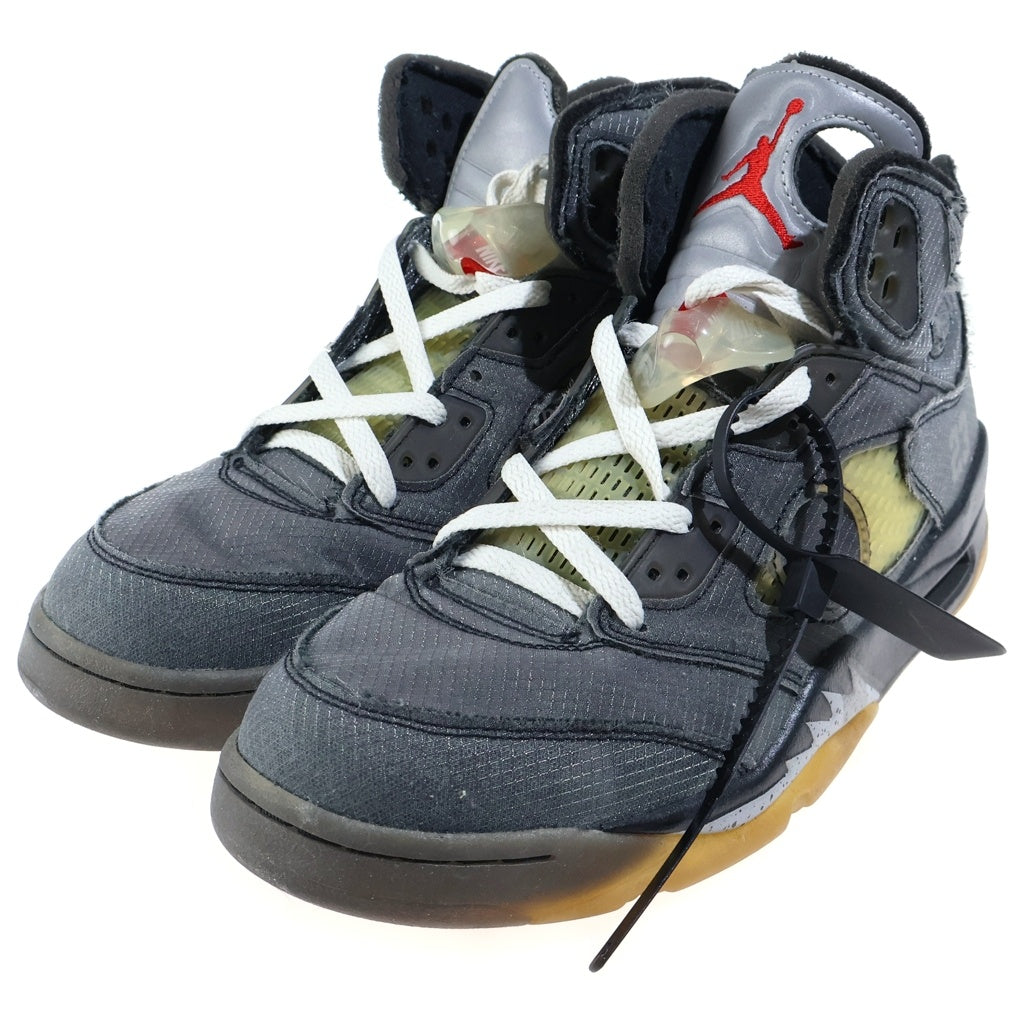NIKE(ナイキ) ×OFF-WHITE AIR JORDAN5 オフホワイト エアジョーダン5 ハイカットスニーカー グレー US10.5/28.5cm CT8480-001