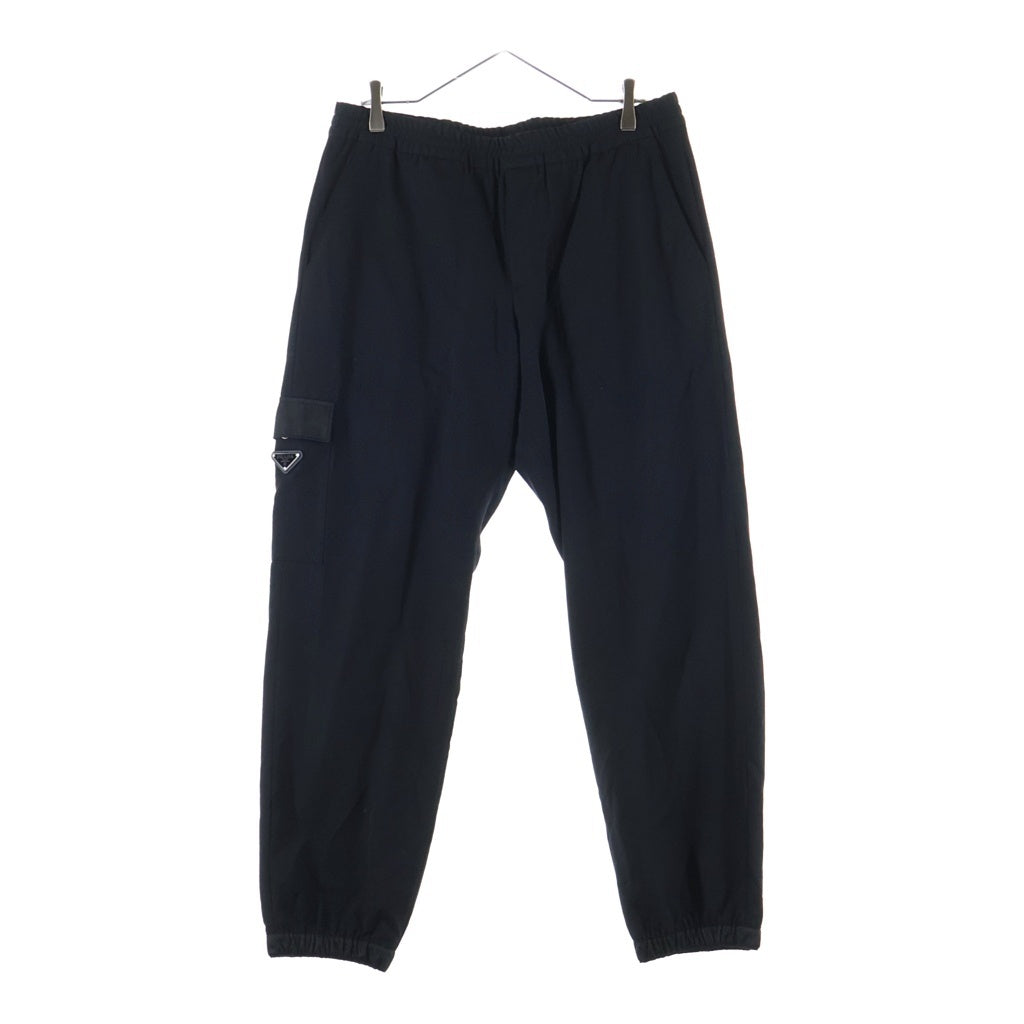 PRADA(プラダ) 22SS トライアングルロゴプレート ウール イージートラックパンツ カーゴパンツ ブラック SPH178