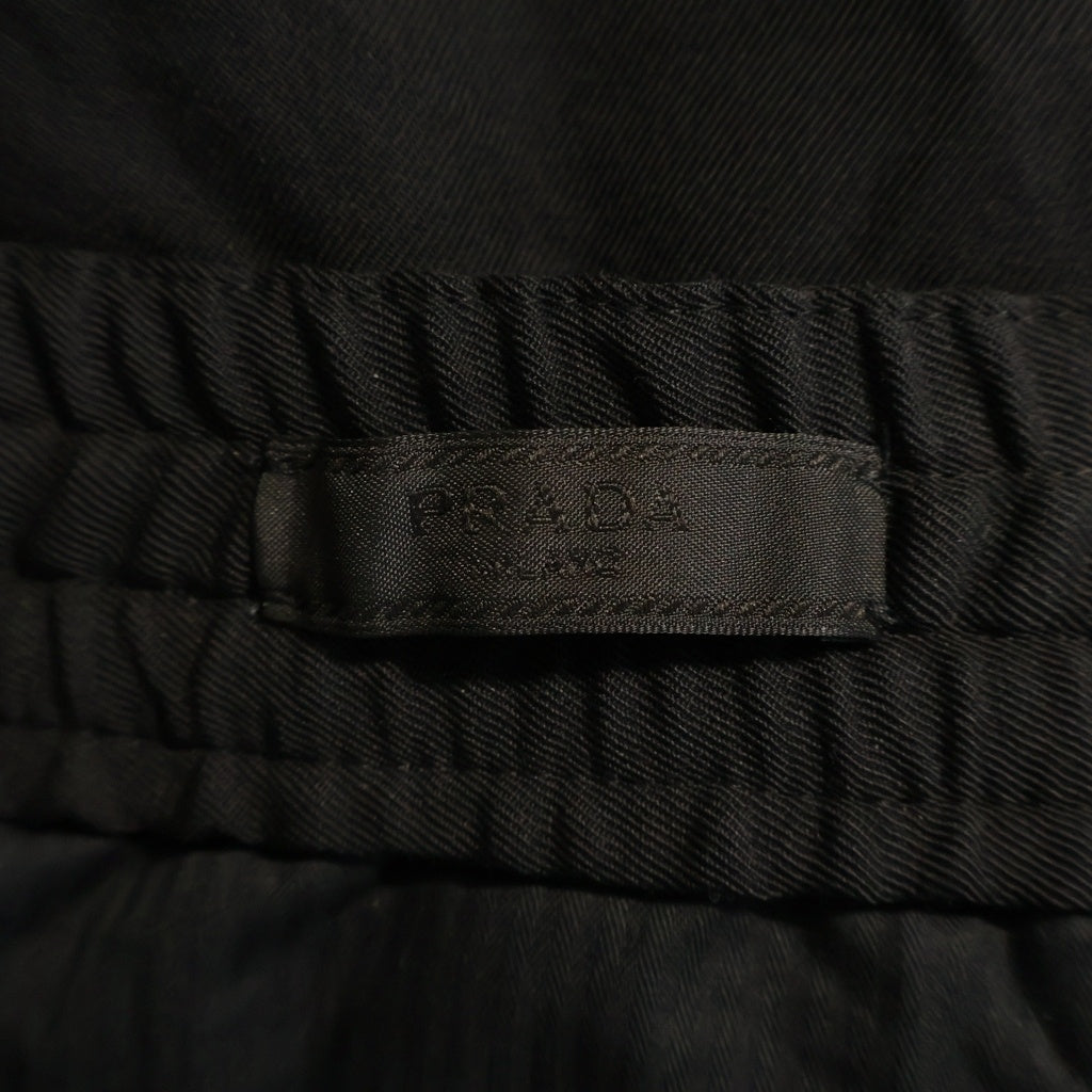 PRADA(プラダ) 22SS トライアングルロゴプレート ウール イージートラックパンツ カーゴパンツ ブラック SPH178