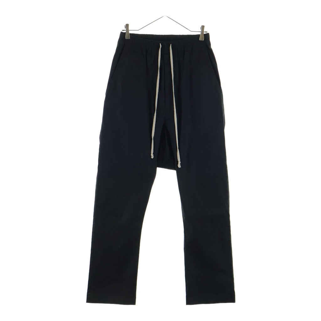Rick Owens(リックオウエンス) 19SS DRAWSTRING LONG PANTS ドローストリング サルエルパンツ クロップドパンツ ブラック RU19S2380-TE