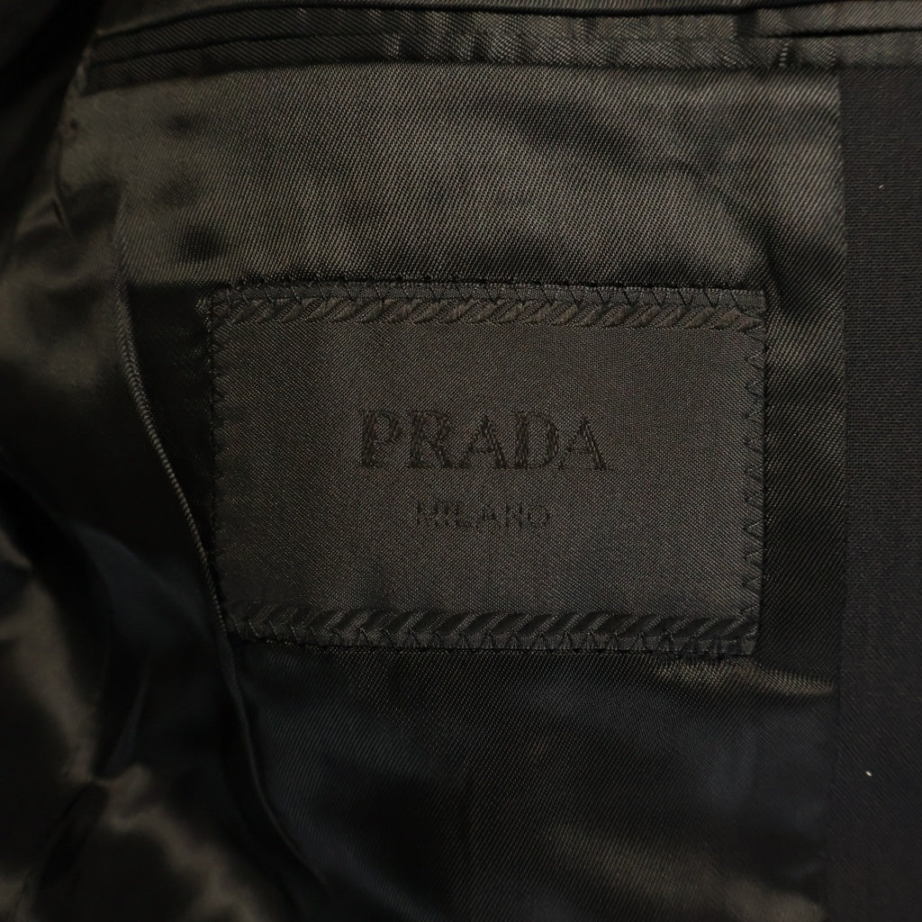 PRADA(プラダ) 21AW ウール シルク ノッチドラペル 2B テーラードジャケット ブラック UAA385