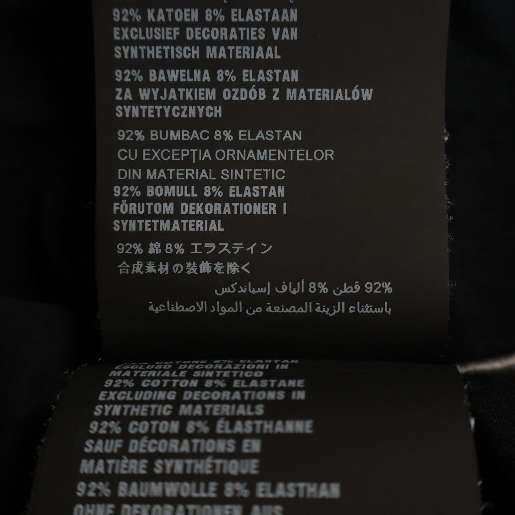 PRADA(プラダ) コットン ナイロン切替 ラバーロゴ クルーネック 半袖Tシャツ カットソー ブラック SJN250