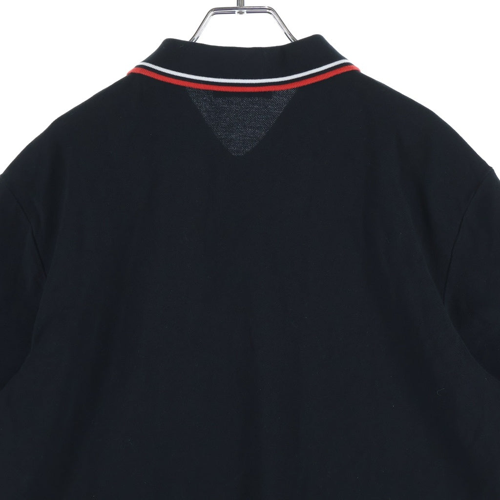 PRADA(プラダ) ラバーロゴ コットンピケ 半袖ポロシャツ ブラック SJN256