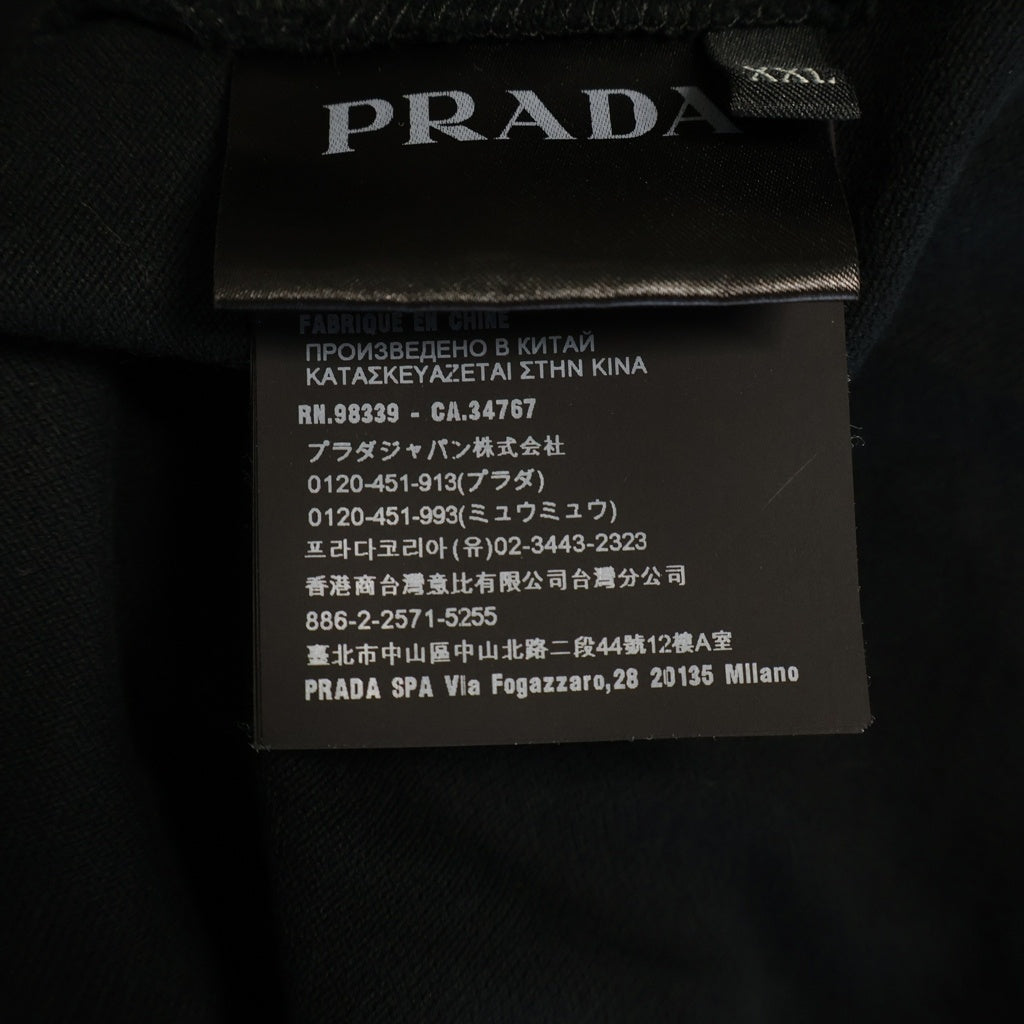 PRADA(プラダ) ラバーロゴ コットンピケ 半袖ポロシャツ ブラック SJN256