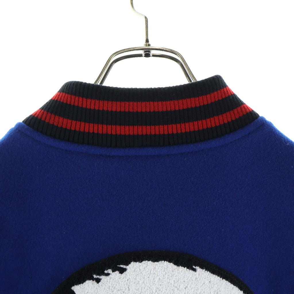 SUPREME(シュプリーム) 24SS Wave Varsity Jacket ウェーブ バーシティ フロントバッグ刺繍 ボタンフライ スタジャン ジャケット マルチ