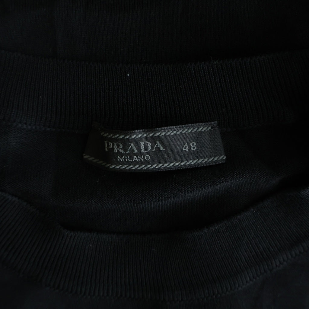PRADA(プラダ) ロゴ スーパーファイン ウール クルーネック ニットセーター ブラック UMB528