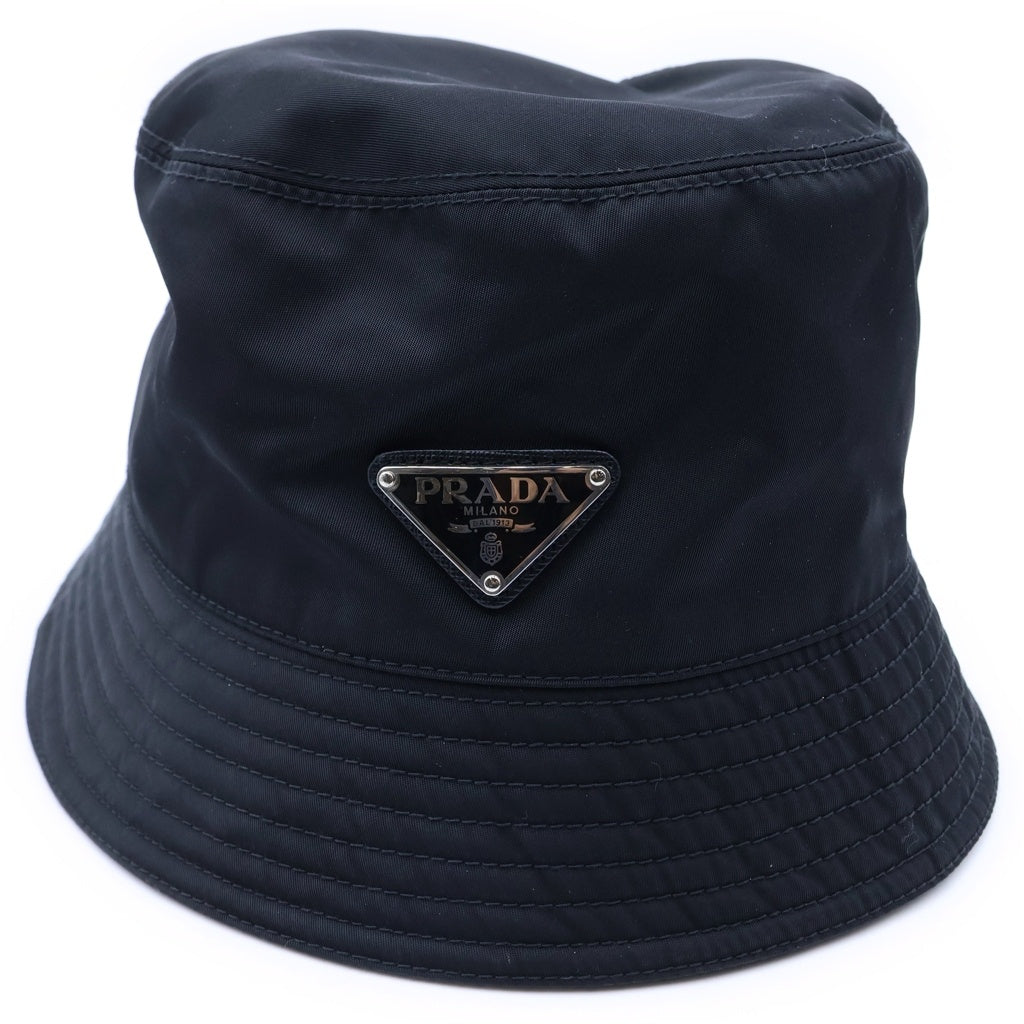 PRADA(プラダ) Re-Nylon リナイロン バケットハット 帽子 トライアングルロゴ ブラック 1HC137 2DMI レディース