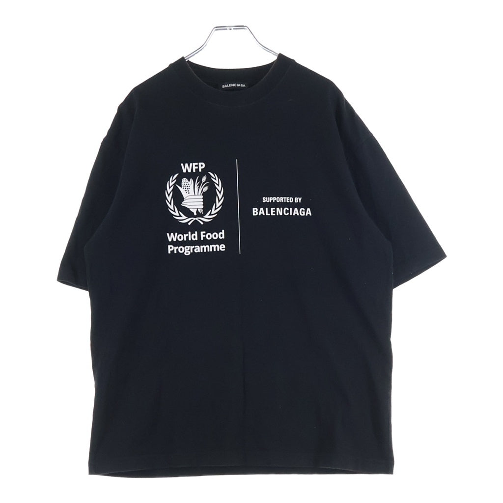 BALENCIAGA(バレンシアガ) 20SS WFP Print Tee 両面プリント 半袖Tシャツ カットソー ロゴ コットン ブラック 612966 THV84 レディース