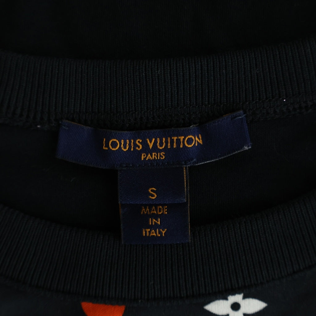 LOUIS VUITTON(ルイヴィトン) 21SS モノグラム ゲームオンコントラストバック 半袖クルーネックTシャツ ブラック/マルチカラー RW211A ZVX FKTS98 レディース