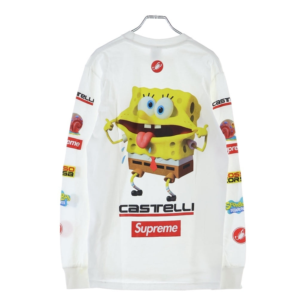 SUPREME(シュプリーム) 25SS xSpongeBob Castelli Racing Tee スポンジボブ カステリ レーシング エルエス クルーネック ロングTシャツ ホワイト
