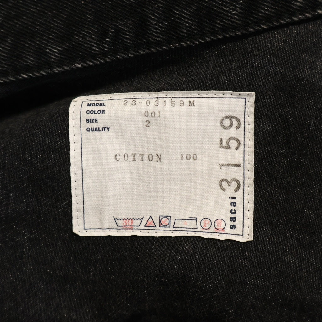 Sacai(サカイ) 23AW Denim Blouson ポインテッドカラー デニム ブルゾン ジャケット ブラック 23-03159M