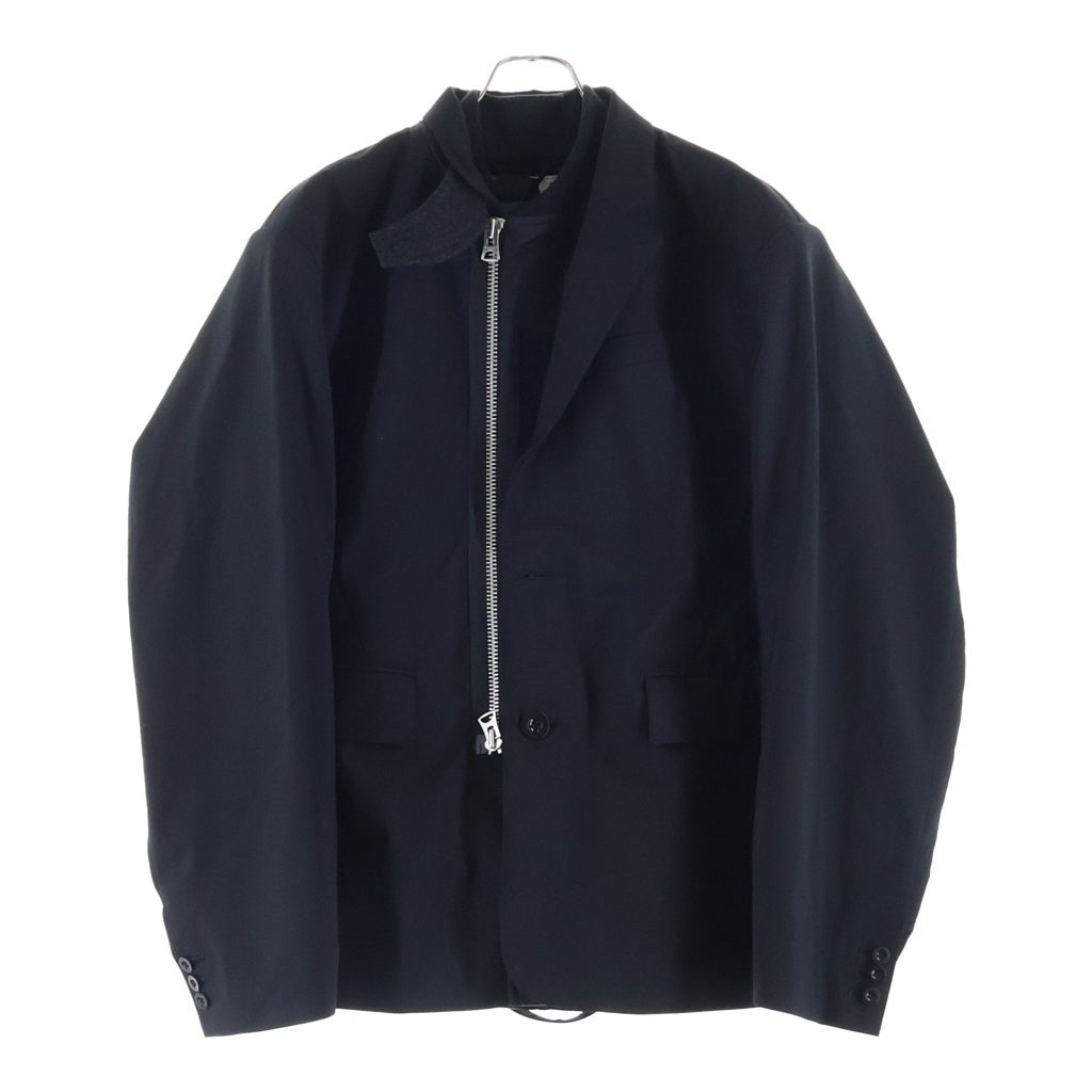 Sacai(サカイ) 23AW Suiting x Nylon Twill Jacket ナイロンツイル スーツジャケット ブルゾン ブラック 23-03116M