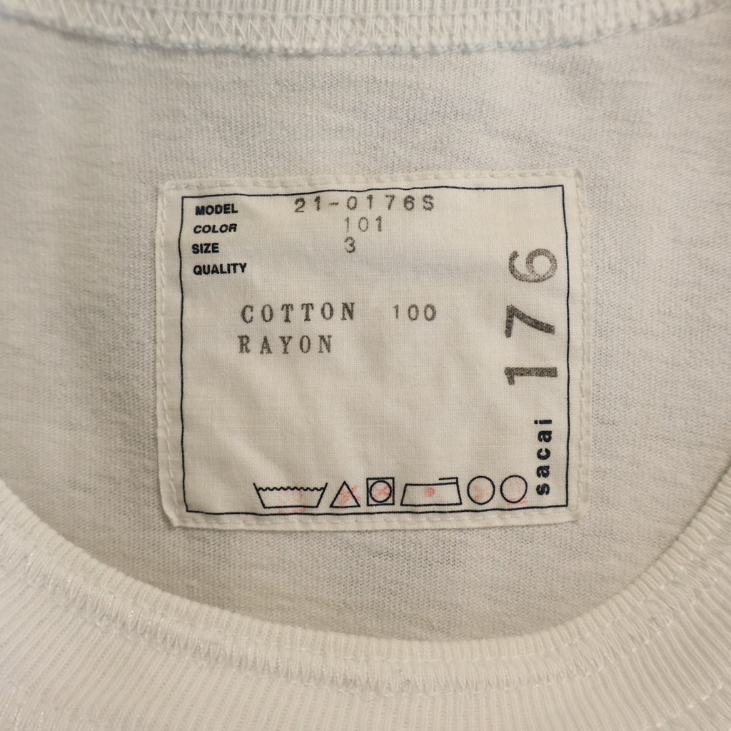 Sacai(サカイ) 21SS ×HANK WILLIS THOMAS Love Over Rules Tee ハンクウィリストーマス 半袖Tシャツ カットソー ブラック 21-0176S