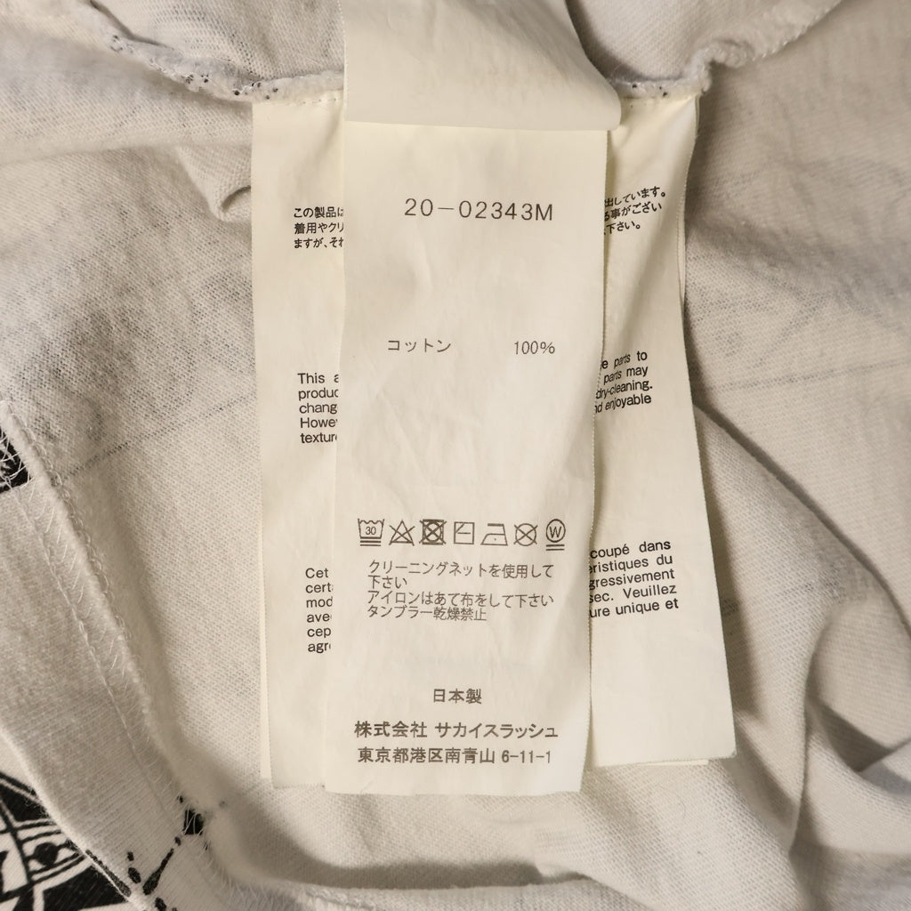 Sacai(サカイ) 20AW ×Dr.Woo Bandana Print T-Shirt ドクターウー バンダナ プリント 半袖Tシャツ カットソー ホワイト 20-02343M