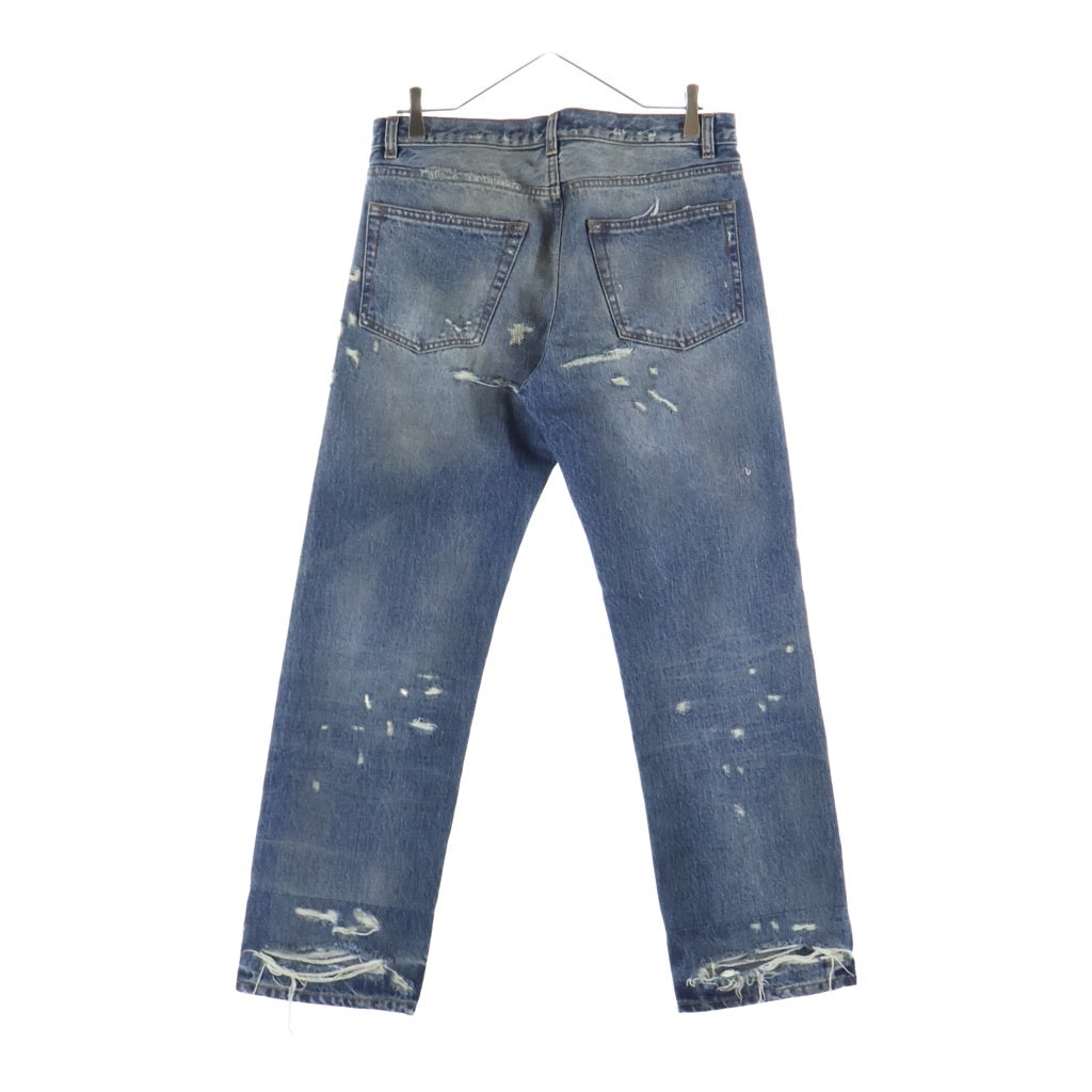 FAITH CONNEXION(フェイスコネクション) 18SS デストロイ ダメージ加工 ストレートデニムパンツ インディゴ M5501D08000