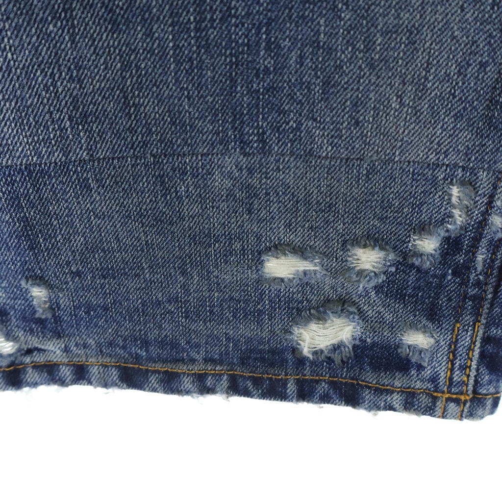 FAITH CONNEXION(フェイスコネクション) 18SS デストロイ ダメージ加工 ストレートデニムパンツ インディゴ M5501D08000