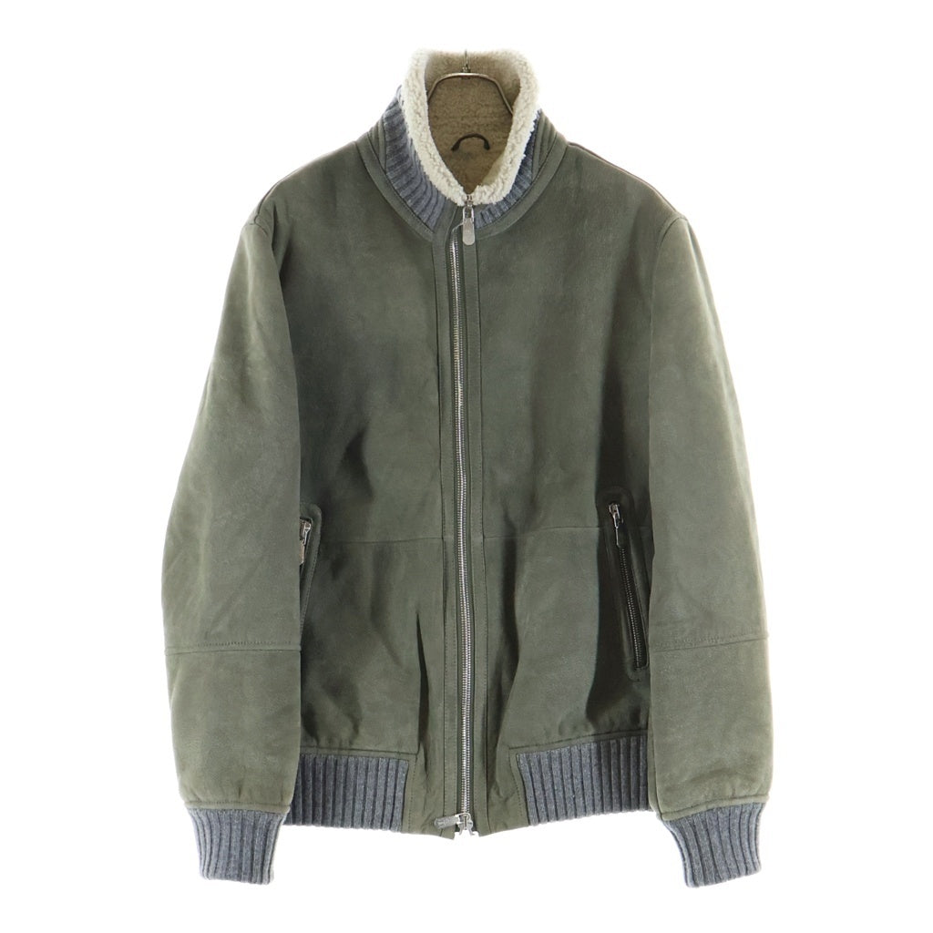 BRUNELLO CUCINELLI(ブルネロクチネリ) カシミヤリブ ムートンジャケット カーキ MPMTU1737