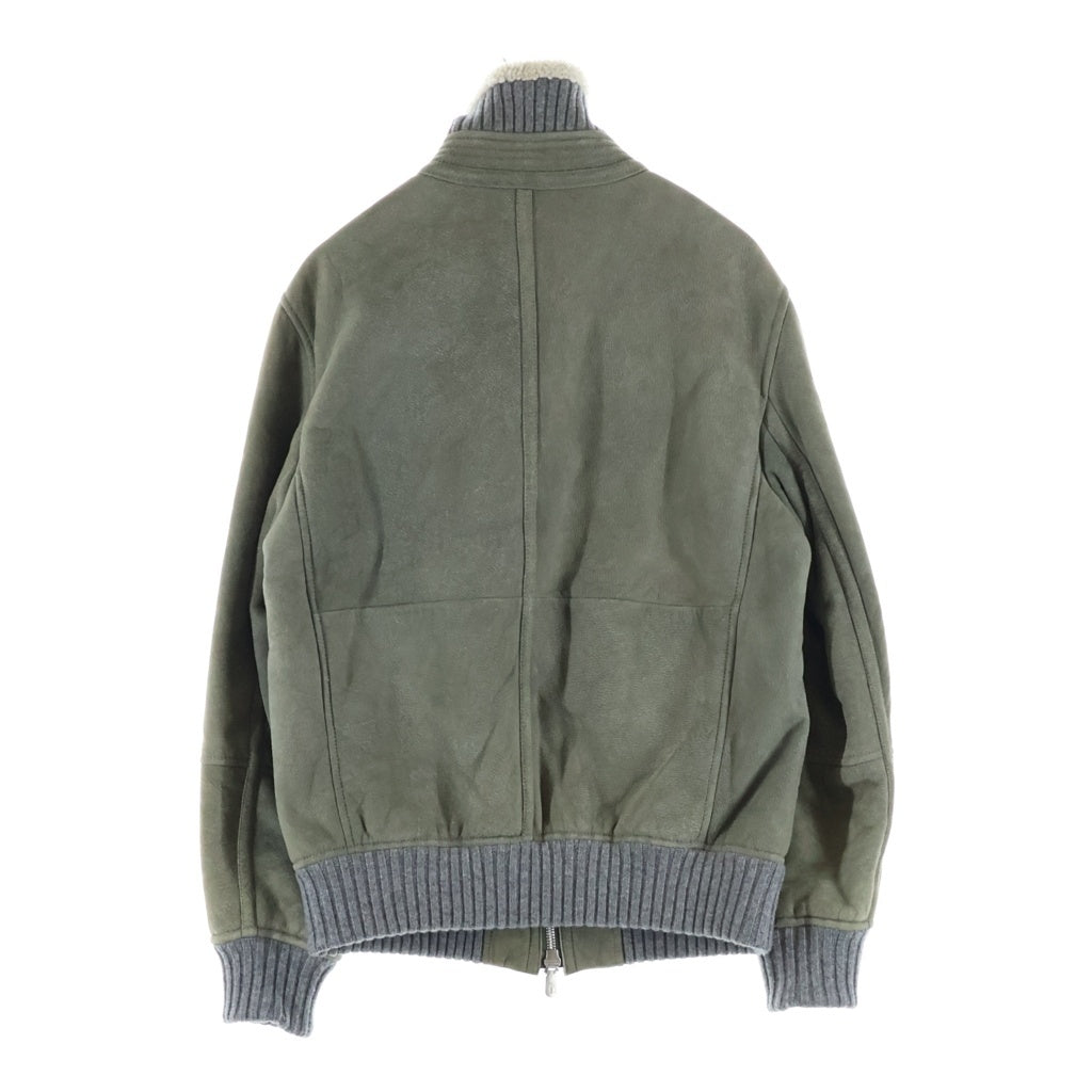 BRUNELLO CUCINELLI(ブルネロクチネリ) カシミヤリブ ムートンジャケット カーキ MPMTU1737