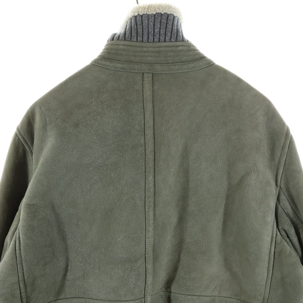 BRUNELLO CUCINELLI(ブルネロクチネリ) カシミヤリブ ムートンジャケット カーキ MPMTU1737