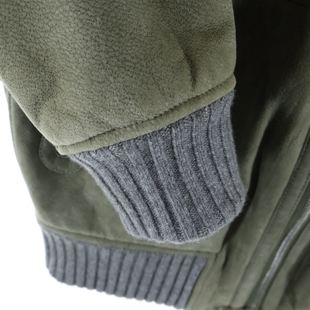 BRUNELLO CUCINELLI(ブルネロクチネリ) カシミヤリブ ムートンジャケット カーキ MPMTU1737