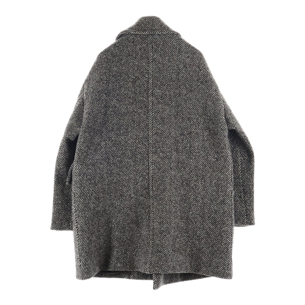 HERMES(エルメス) 22AW サイドジップ ウール ダブルブレストコート グレー PT9607