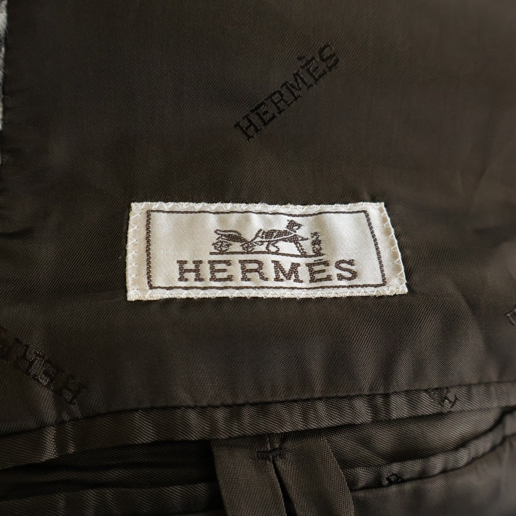 HERMES(エルメス) 22AW サイドジップ ウール ダブルブレストコート グレー PT9607