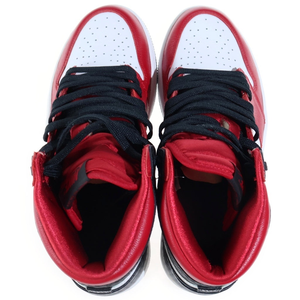 NIKE(ナイキ) WMNS AIR JORDAN 1 HIGH OG SATIN RED ウィメンズ エアジョーダン1 サテンレッド ハイカットスニーカー ブラック/ホワイト/レッド US8.5/25.5cm CD0461-601