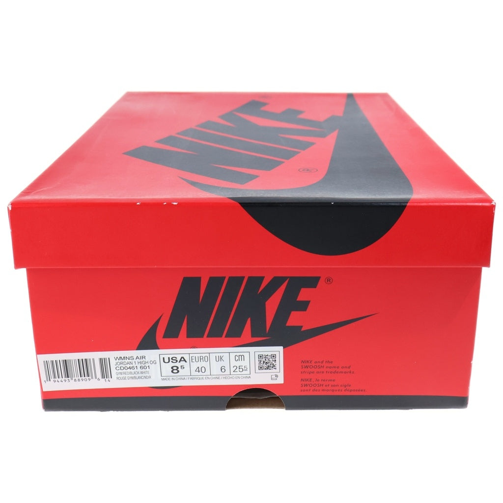 NIKE(ナイキ) WMNS AIR JORDAN 1 HIGH OG SATIN RED ウィメンズ エアジョーダン1 サテンレッド ハイカットスニーカー ブラック/ホワイト/レッド US8.5/25.5cm CD0461-601