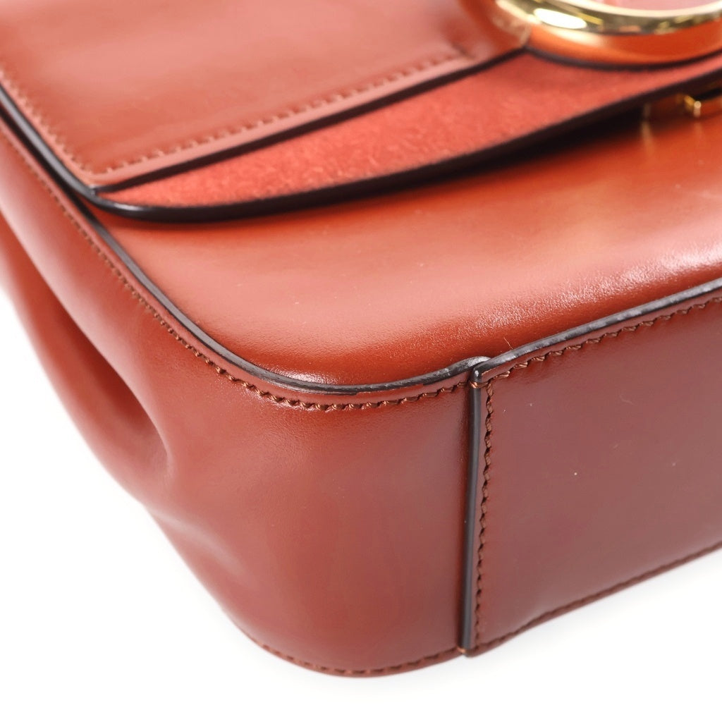 Chloe(クロエ) クロエC ショルダーバッグ ブラウン レザー ゴールド×シルバー金具 レディース