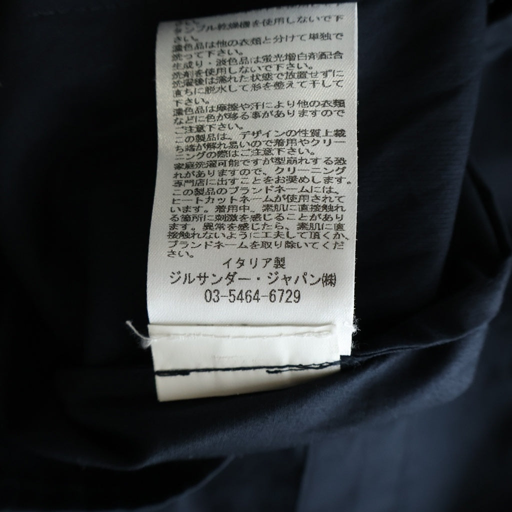 JIL SANDER(ジルサンダー) ボタンアップ ノーカラー 長袖ワンピース ドレス コットン ブラック JDW425AJW02211 レディース