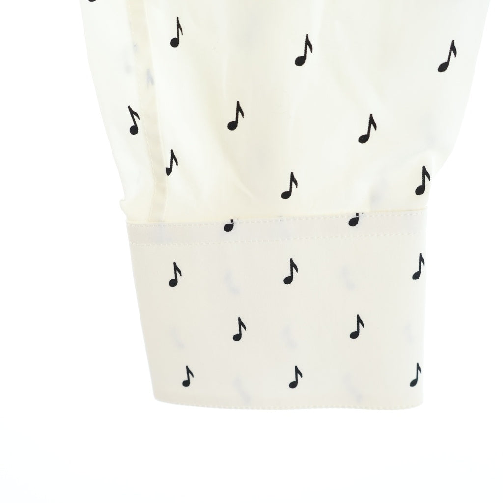 CELINE(セリーヌ) 19SS エディ期 Music Note Print Shirt ミュージックノートプリント長袖シャツ 音符 コットン ホワイト 2C012189D レディース