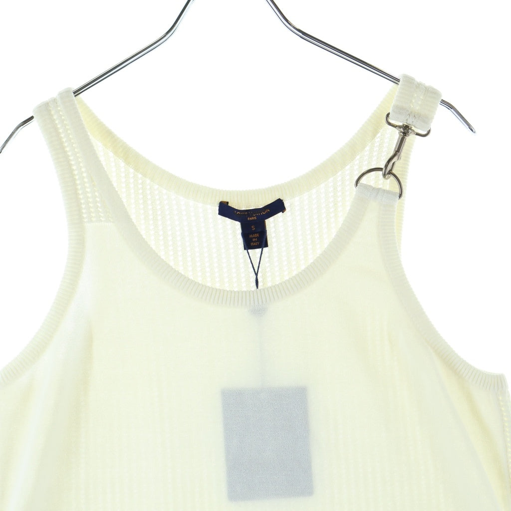 LOUIS VUITTON(ルイヴィトン) 21SS Sleeveless Mesh Top ノースリーブ メッシュ切り替えトップス タンクトップ コットン ナイロン ホワイト RW211B EO7 FKKW69 レディース