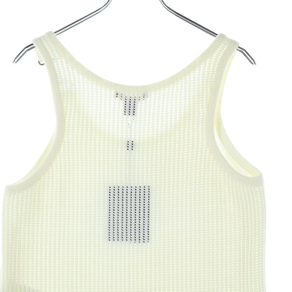 LOUIS VUITTON(ルイヴィトン) 21SS Sleeveless Mesh Top ノースリーブ メッシュ切り替えトップス タンクトップ コットン ナイロン ホワイト RW211B EO7 FKKW69 レディース