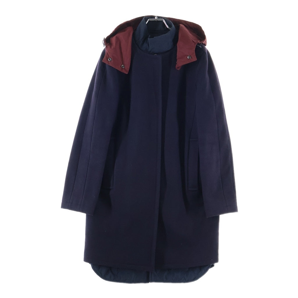 JIL SANDER NAVY(ジルサンダーネイビー) 15AW ナイロンドッキング ウールジップコート フード付き ネイビー CMJWHA0015 レディース
