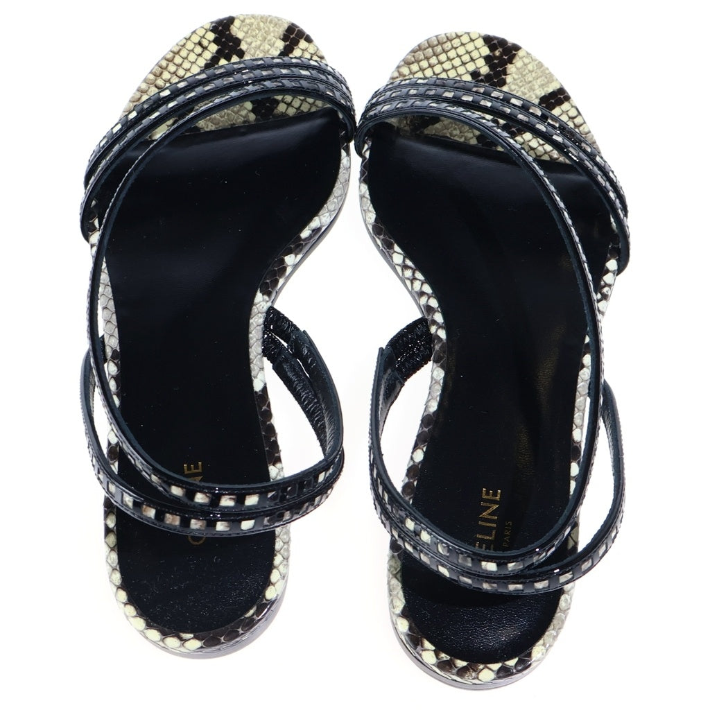 CELINE(セリーヌ) Python Sandals パイソンレザー サンダル シューズ ブラック レディース