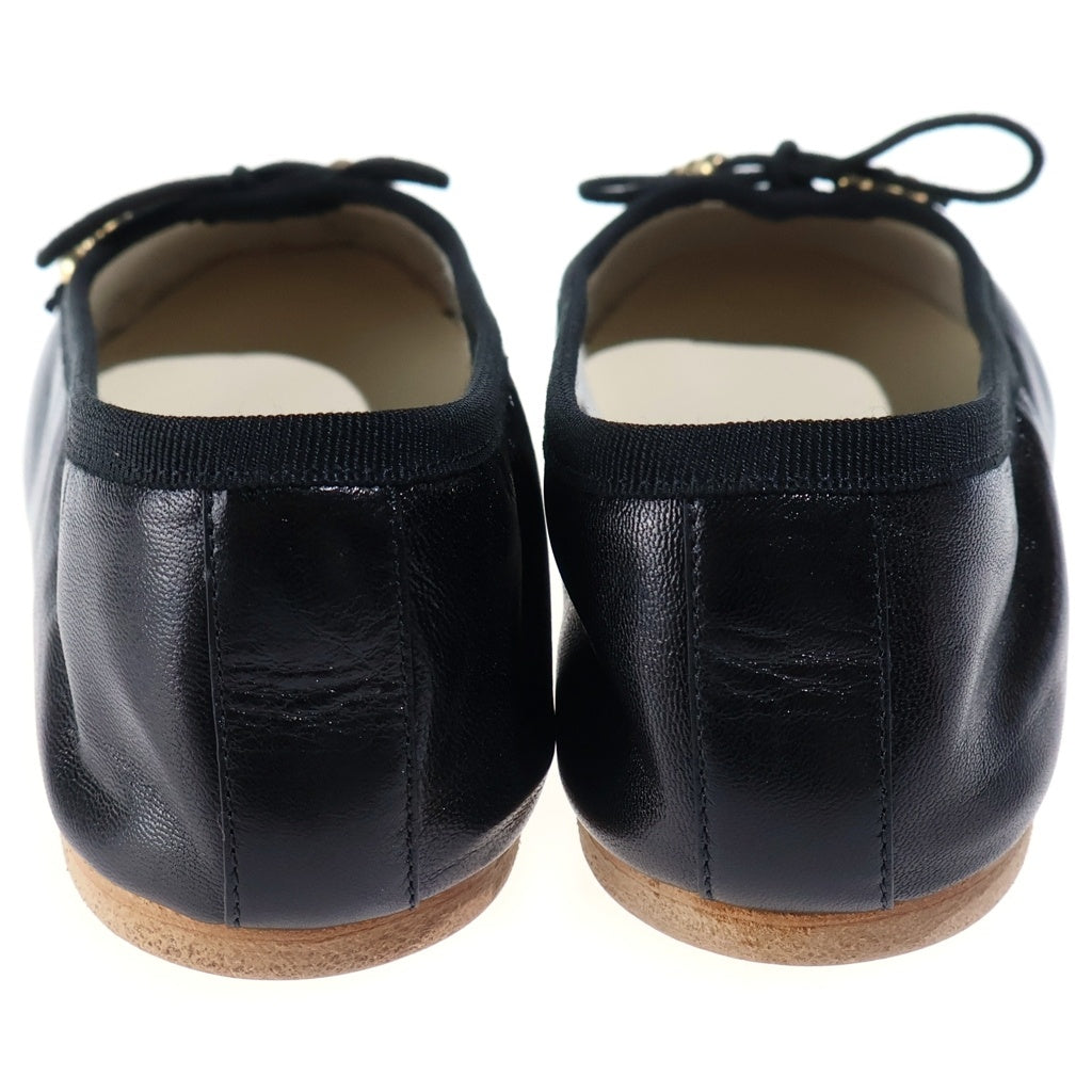 CELINE(セリーヌ) Leather Flat Shoes レザーフラットシューズ バレリーナ パンプス ブラック レディース