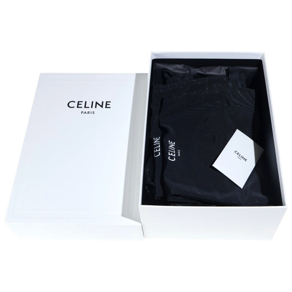CELINE(セリーヌ) Leather Flat Shoes レザーフラットシューズ バレリーナ パンプス ブラック レディース