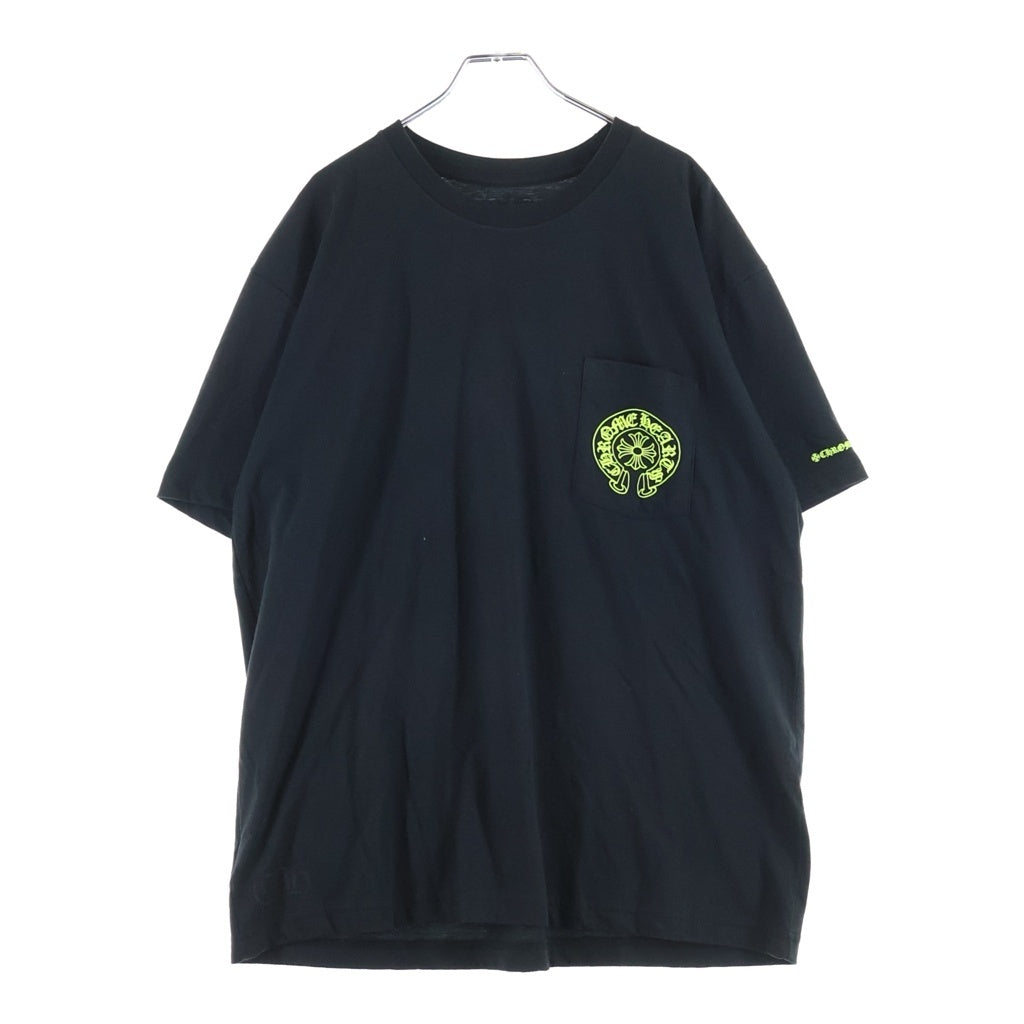 CHROME HEARTS(クロムハーツ) HORSESHOE S/S TEE BLACK/NEON YELLOW ホースシュー ショートスリーブ クルーネック 半袖Tシャツ ブラック/イエロー