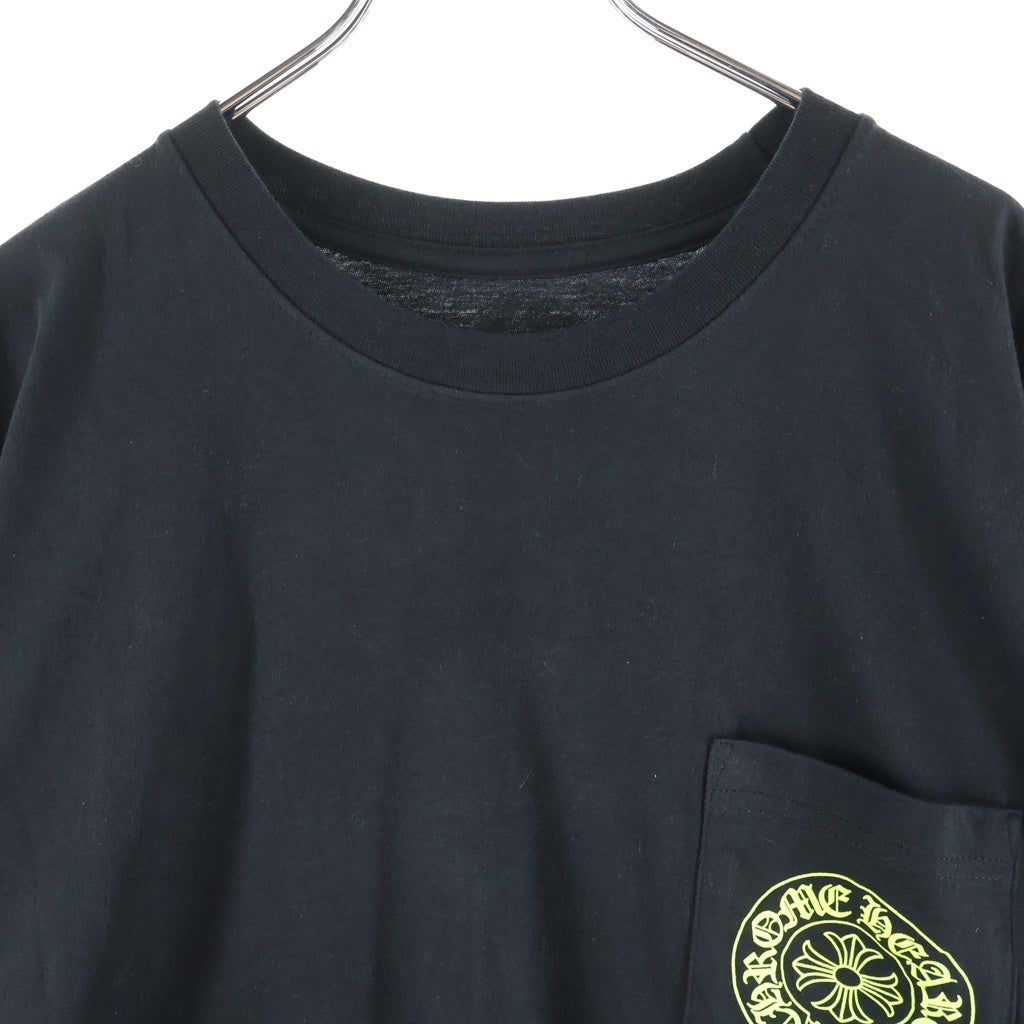 CHROME HEARTS(クロムハーツ) HORSESHOE S/S TEE BLACK/NEON YELLOW ホースシュー ショートスリーブ クルーネック 半袖Tシャツ ブラック/イエロー