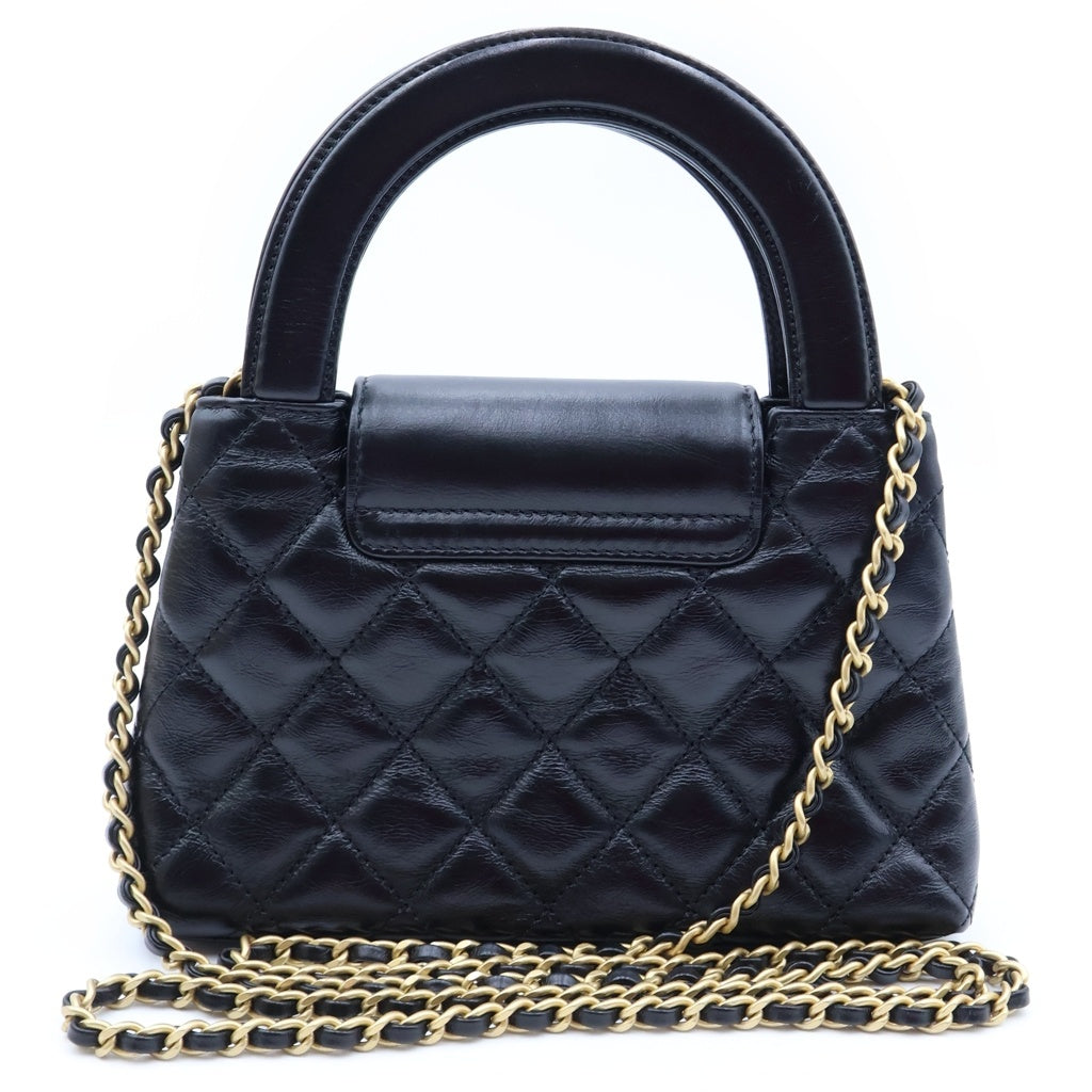 CHANEL(シャネル) ココマーク ミニ マトラッセ ショッピングバック 2way チェーンショルダー ゴールド金具 カーフスキン ブラック AS4416 レディース
