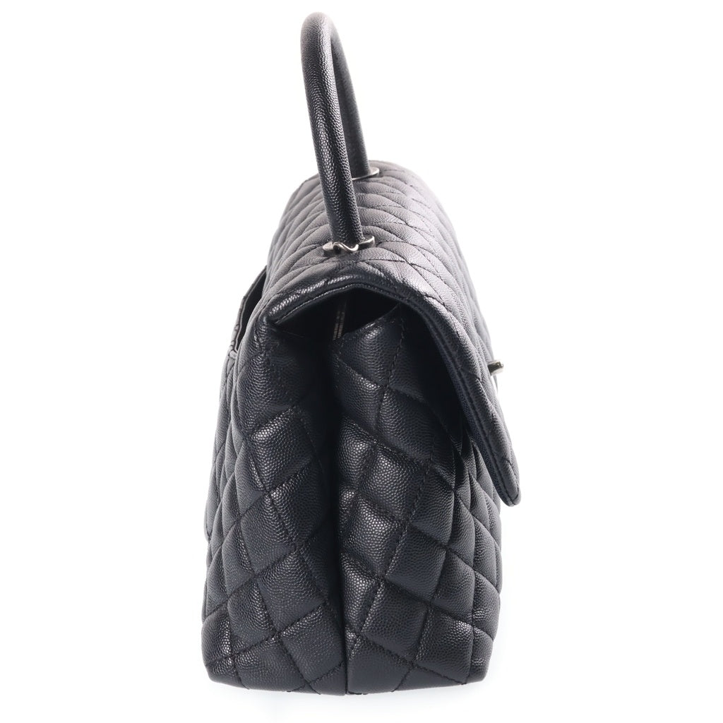 CHANEL(シャネル) マトラッセ ココハンドル チェーンショルダー 2way ハンドバッグ シルバー金具 キャビアスキン ブラック A92992 レディース